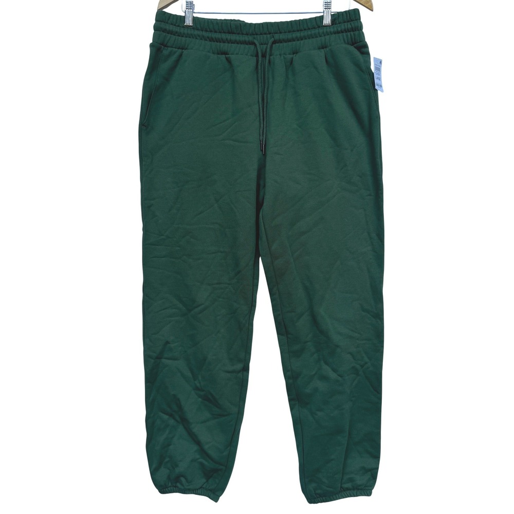 Mode of One‎ Mens Fleece Wall Jogger Sweatpants Black Forest Green Large NEW